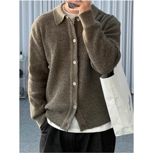 Cool Tarz Kahverengi Düğme Detaylı Regular Fit Hırka