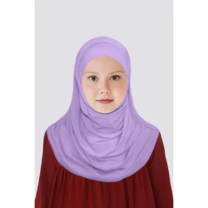 Betül Akbay Kız Çocuk Pratik Başörtü Pamuklu Meryem Model Lila