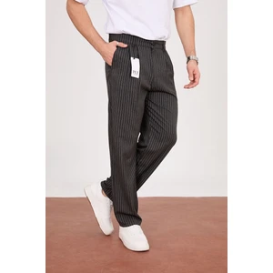 Cool Tarz Ince Çizgili Baggy Kumaş Pantolon