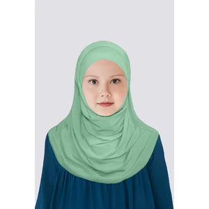 Betül Akbay Kız Çocuk Pratik Başörtü Pamuklu Meryem Model Mint Yeşili