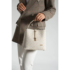 Just Polo Baskı Desenli Su Geçirmez 3 Gözlü Kadın Omuz Çantası 22X20CM MDS2505