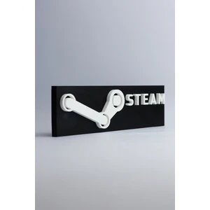 Steam - 3 Boyutlu Tabela - 20CM x 6cm x 1.5cm