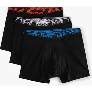 3'lü Boxer Seti Slogan Baskılı Pamuklu