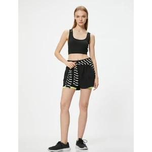 Sporcu Sütyeni U Yaka Kaplı Slim Fit