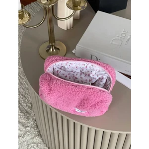 Pembe Peluş Makyaj Çantası