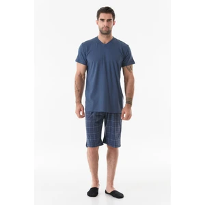 Ekose Desenli V Yaka Pijama Takımı