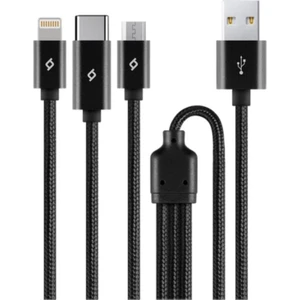 100CM 2.1A Süper Hızlı 3in1 USB To Type-C, Lightning, Micro USB Data Şarj Kablosu, Halat Kopmaz