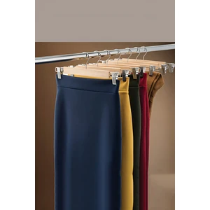 Etek Pantolon Eşarp Kıskaçlı Askı 19 Adet Ahşap 720643