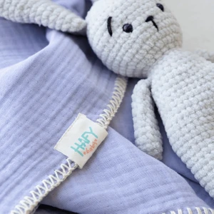Hafy Baby Pamuklu Lila Çoban Dikiş Detaylı 4 Katlı Müslin Battaniye