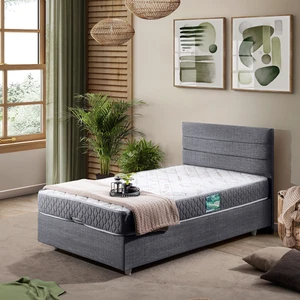 Sofia Tek Kişilik Baza Başlık Comfort Yatak Seti - Gri