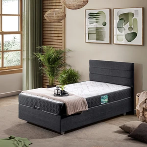 Sofia Tek Kişilik Baza Başlık Comfort Yatak Seti - Antrasit