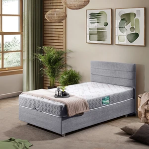 Sofia Tek Kişilik Baza Başlık Comfort Yatak Seti - Açık Gri