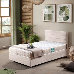 Sofia Tek Kişilik Baza Başlık Comfort Yatak Seti - Krem