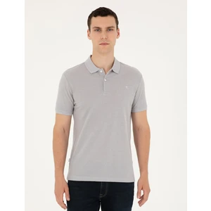 Pierre Cardin Erkek Açık Gri Melanj Slim Fit Tişört 50297406-VR091