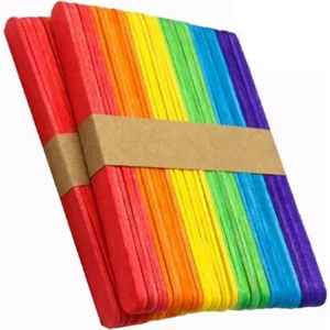 Renkli Dar Dil Çubuğu 100 Adet Ince  Abeslang En 1cm ,boy 11.4 cm