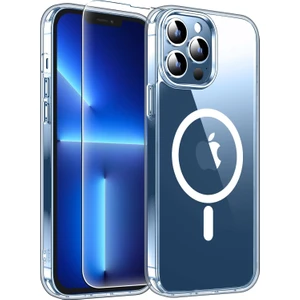 iPhone 13 Pro Magsafe Şeffaf Kılıf & Cam Ekran Koruyucu (2'li Paket)