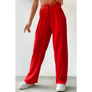 Kadın Yüksek Bel Bürümcük Rahat Palazzo Pantolon