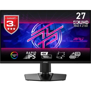 27" MPG 274URF QD 3840x2160 (UHD) 16:9 FLAT RAPID IPS 160HZ 0.5MS GTG FREESYNC PREMIUM GAMING MONITOR