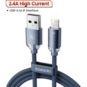 2.4A USB To Lightning iPhone Uyumlu Hızlı Şarj Kablosu 1 Metre
