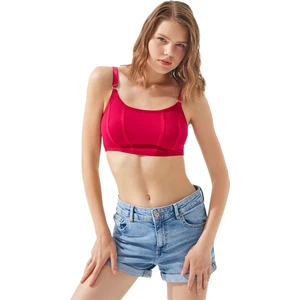 Bordo Pamuklu Ayarlanabilir Askılı Kadın Bralet Büstiyer