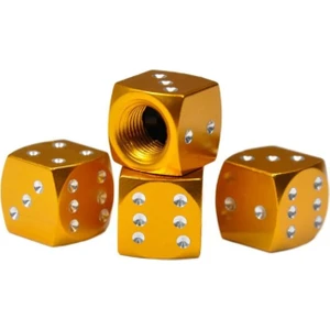 Cabbaroğlu Ticaret Zar Desenli Metal Sibop Kapağı Gold Renk 4 Adet