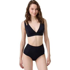 Siyah Üçgen Cut Out/Pencereli Bikini Üstü