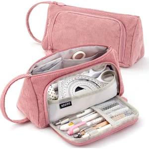 Kalem Çantası, Bilek Askılı, Fitilli Büyük Kapasiteli Kalem Kutusu - Pembe (Yurt Dışından)
