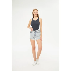 Kadın Füme Fitilli Basic Örme Askılı Trend Spor Atlet