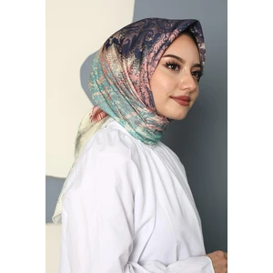 Dalgalı Desen Yeşil Soft Pamuk Eşarp