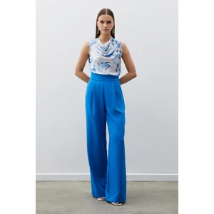 Bel Detaylı Cepli Pantolon - Indigo