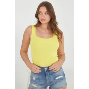 Işılda Fashion Kadın Kare Yaka Triko Bluz