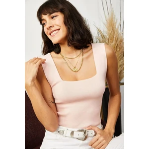 Işılda Fashion Kadın Kare Yaka Triko Bluz