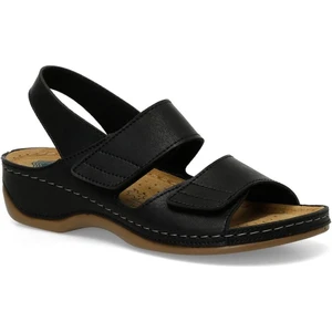 161833 Siyah Comfort Taban Kadın Cırtlı Sandalet