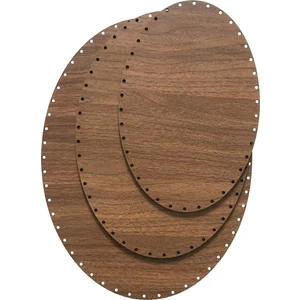 Ala Depo Rattan Örgü Plakası Rattan Tabanı Elips 3 Lü Set 3mm Çift Yüz Ceviz