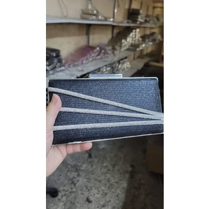 Siyah Uçtan Taşlı Model Abiye Çanta