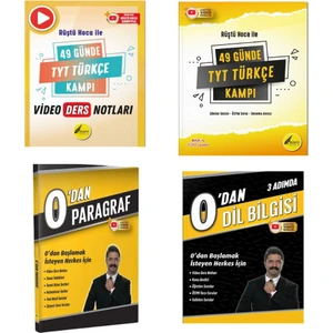 Rüştü Hoca Yayınları 49 Günde TYT Türkçe Video Ders Notları - Türkçe Kampı - 0’dan Dil Bilgisi - 0’dan Paragraf 4'lü Set
