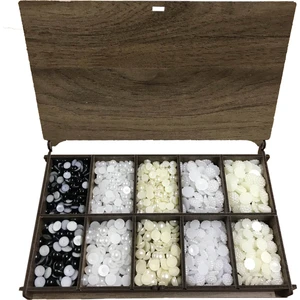 Ala Depo Yarım Inci Süsleme Boncuk Seti 10 Çeşit (10X25 Gram)(Ahşap Kutulu)