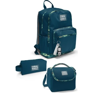 Coral High Nefti Kamuflaj Desenli 3’lü Okul Çanta Seti SET0123631