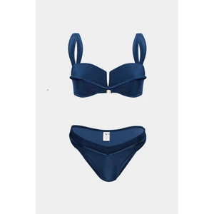 Açelya Okcu Premium Dokulu Biye Detaylı Rhea Fit Kadın Bikini Üstü