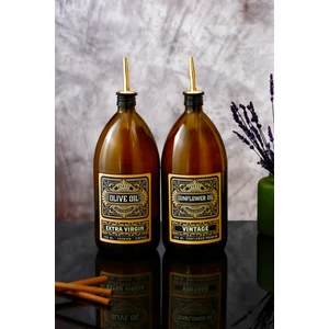 1lt Amber Renkli Cam Yağdanlık Zeytinyağı Şişesi Sıvıyağ Şişesi Vintage Yağlık,Yağdanlık