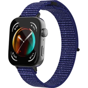 Huawei Watch Fit 3 Hasırlı Kordon Woven Sport Loop Lacivert