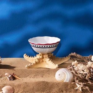 Marin Beyaz Desen Melamin Kase 16 cm