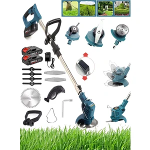Alman ASR 776 Gerthzonn Seri Çift Akülü Ot Çim Çalı Diken Biçme Tırpanı 3800 Vf 20 Ah Teleskopik Uzatmalı