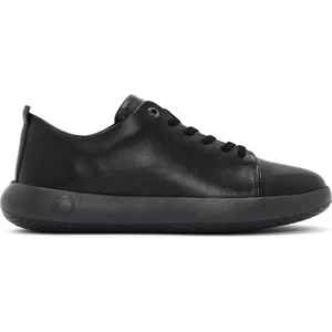 Erkek Siyah Bağcıklı Deri Sneaker 24SFD624318