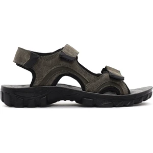 Erkek Yeşil Bantlı Nubuk Deri Casual Sandalet 24SFD6793V3