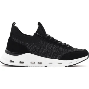 Zero Erkek Siyah Kalın Tabanlı Bağcıklı Kumaş Sneaker 24SFD69346F