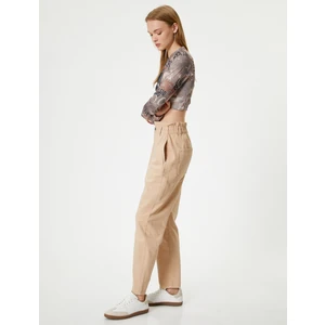 Beli Lastikli Yüksek Bel Kot Pantolon - Baggy Jeans