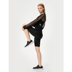 Spor Tayt Kısa Yüksek Bel Geometrik Baskılı Slim Fit