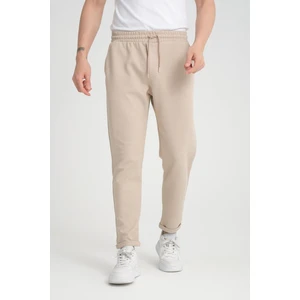 Premium Oxford Örme Duble Paça Erkek Pantolon- Bej