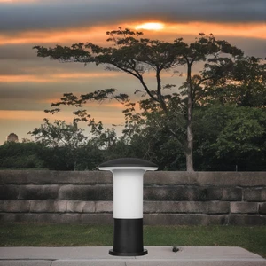 SekaTech Zita Bahçe Çim Duvar Set Üstü Mantar Armatür 29 cm Siyah Ip54 Dış Mekan E27 Duylu